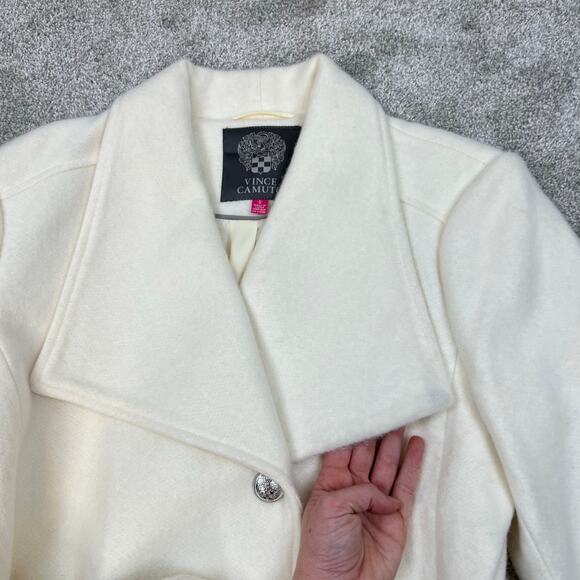 Vince Camuto Off-White Cream Belted Long Coat (Sz L) - Picture 6 of 14